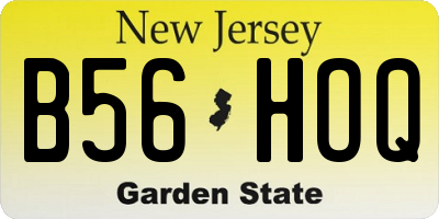 NJ license plate B56HOQ
