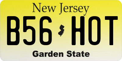 NJ license plate B56HOT