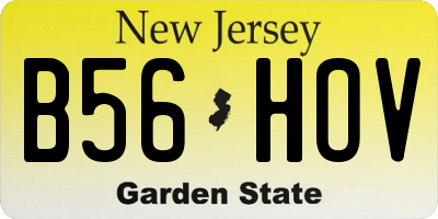NJ license plate B56HOV