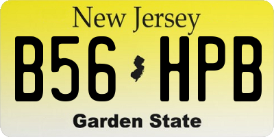 NJ license plate B56HPB