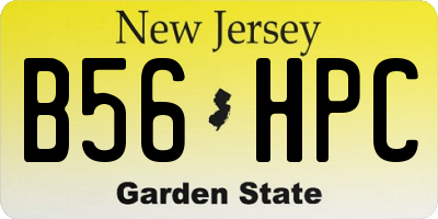 NJ license plate B56HPC