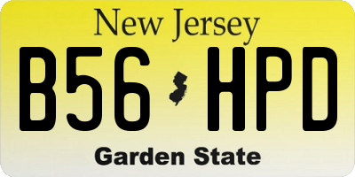 NJ license plate B56HPD