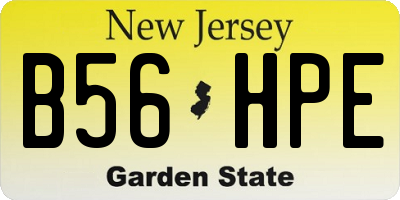 NJ license plate B56HPE
