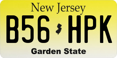 NJ license plate B56HPK