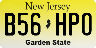 NJ license plate B56HPO