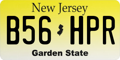 NJ license plate B56HPR