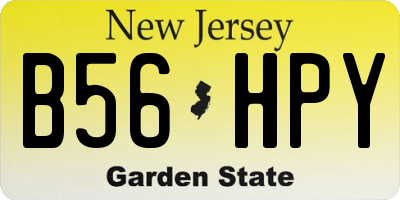 NJ license plate B56HPY