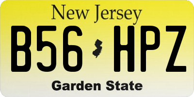 NJ license plate B56HPZ