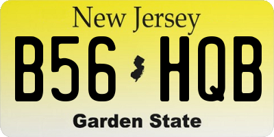 NJ license plate B56HQB