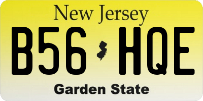 NJ license plate B56HQE