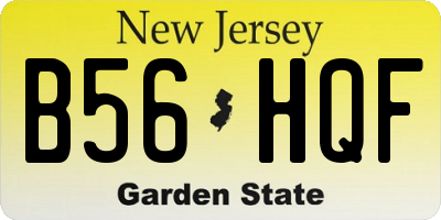 NJ license plate B56HQF