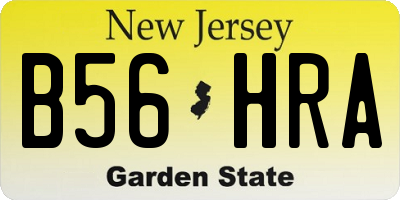 NJ license plate B56HRA
