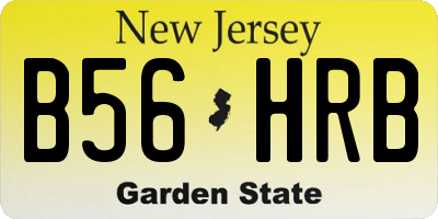 NJ license plate B56HRB