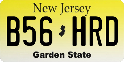 NJ license plate B56HRD