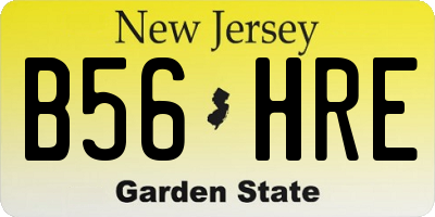 NJ license plate B56HRE