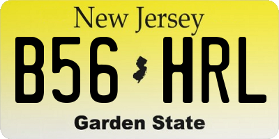 NJ license plate B56HRL
