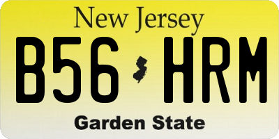 NJ license plate B56HRM