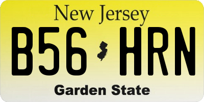 NJ license plate B56HRN