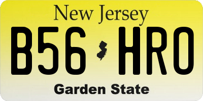 NJ license plate B56HRO