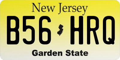 NJ license plate B56HRQ