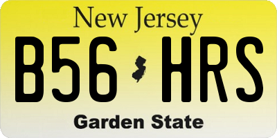 NJ license plate B56HRS