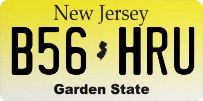 NJ license plate B56HRU