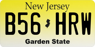 NJ license plate B56HRW