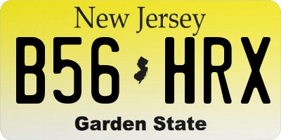 NJ license plate B56HRX