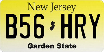 NJ license plate B56HRY