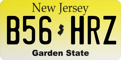 NJ license plate B56HRZ