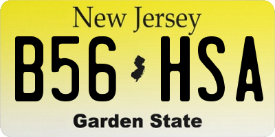 NJ license plate B56HSA