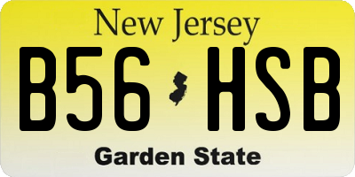 NJ license plate B56HSB