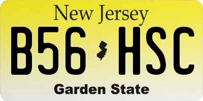 NJ license plate B56HSC