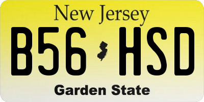 NJ license plate B56HSD