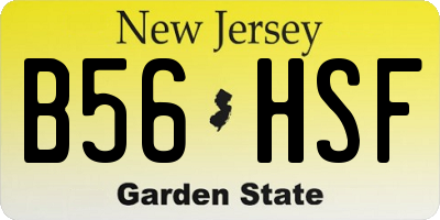 NJ license plate B56HSF