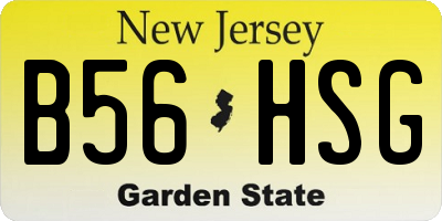 NJ license plate B56HSG