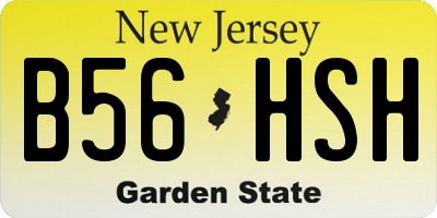 NJ license plate B56HSH