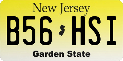 NJ license plate B56HSI