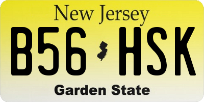 NJ license plate B56HSK