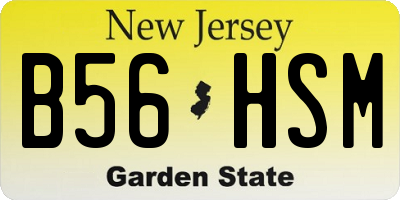 NJ license plate B56HSM