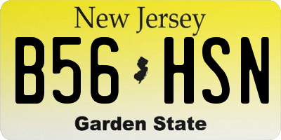 NJ license plate B56HSN