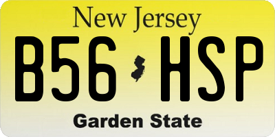 NJ license plate B56HSP