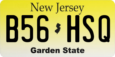 NJ license plate B56HSQ
