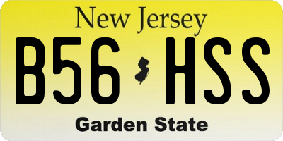 NJ license plate B56HSS