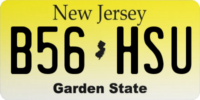 NJ license plate B56HSU