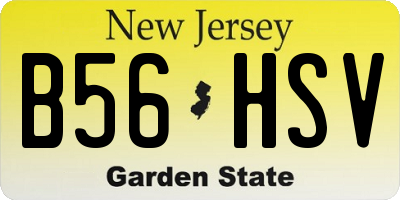 NJ license plate B56HSV