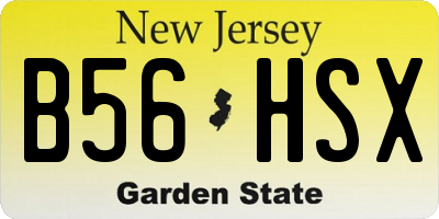 NJ license plate B56HSX