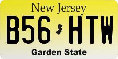 NJ license plate B56HTW
