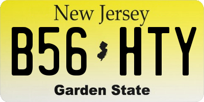 NJ license plate B56HTY