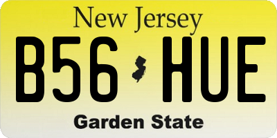 NJ license plate B56HUE